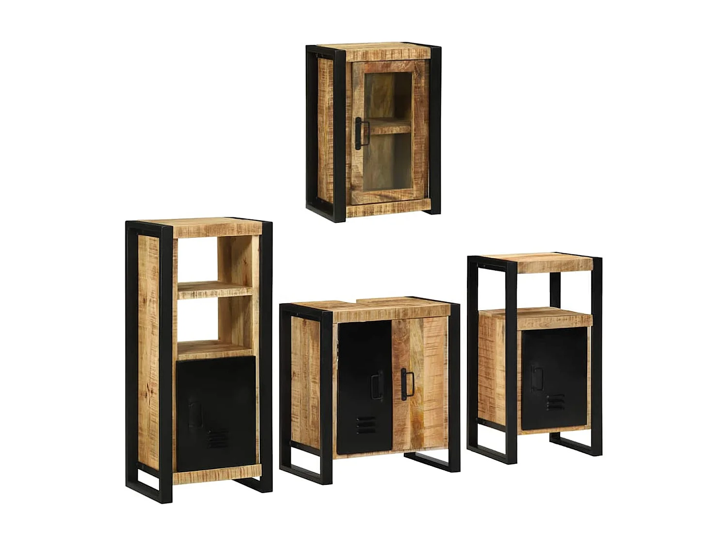 Badkamermeubelset Wandmontage 4 stuks