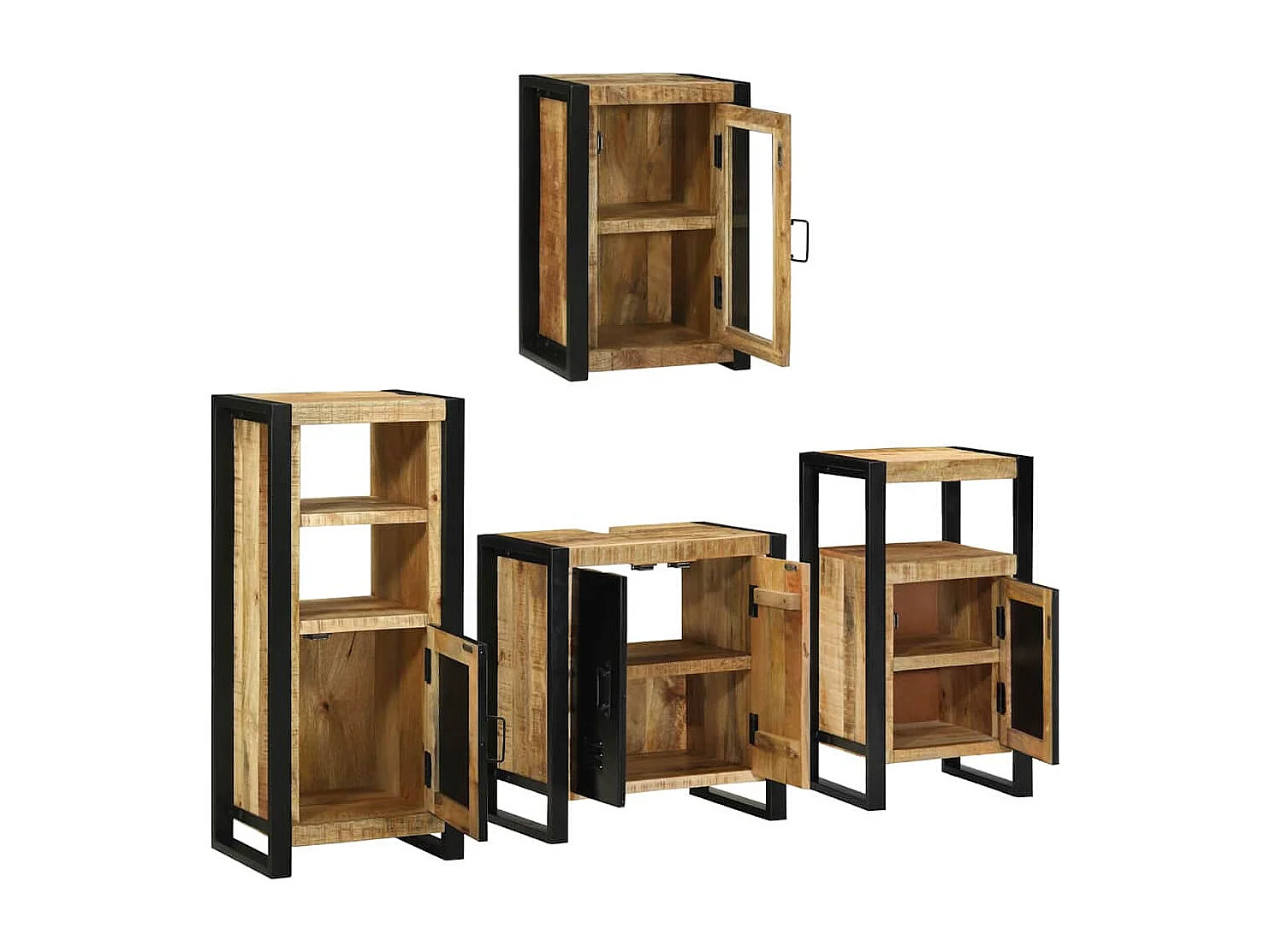 Badkamermeubelset Wandmontage 4 stuks