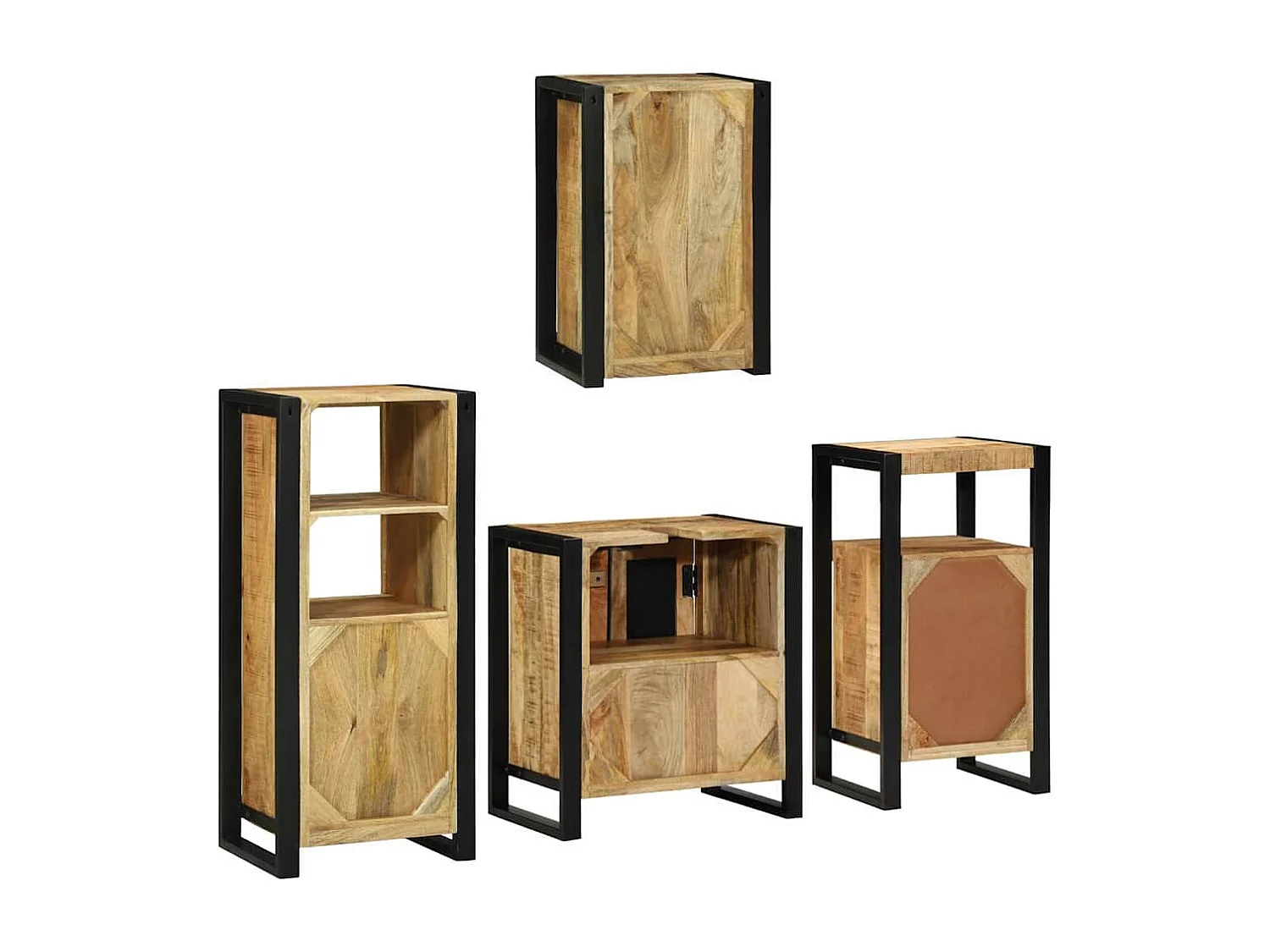 Badkamermeubelset Wandmontage 4 stuks