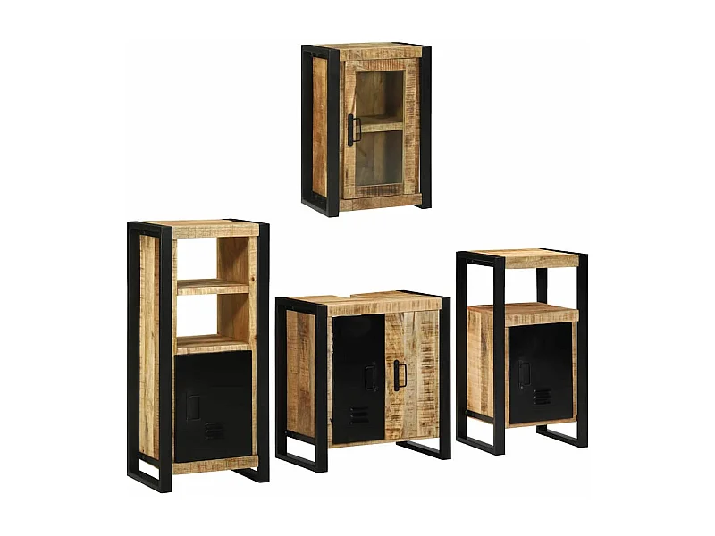 Set di mobili da bagno a parete 4 pezzi