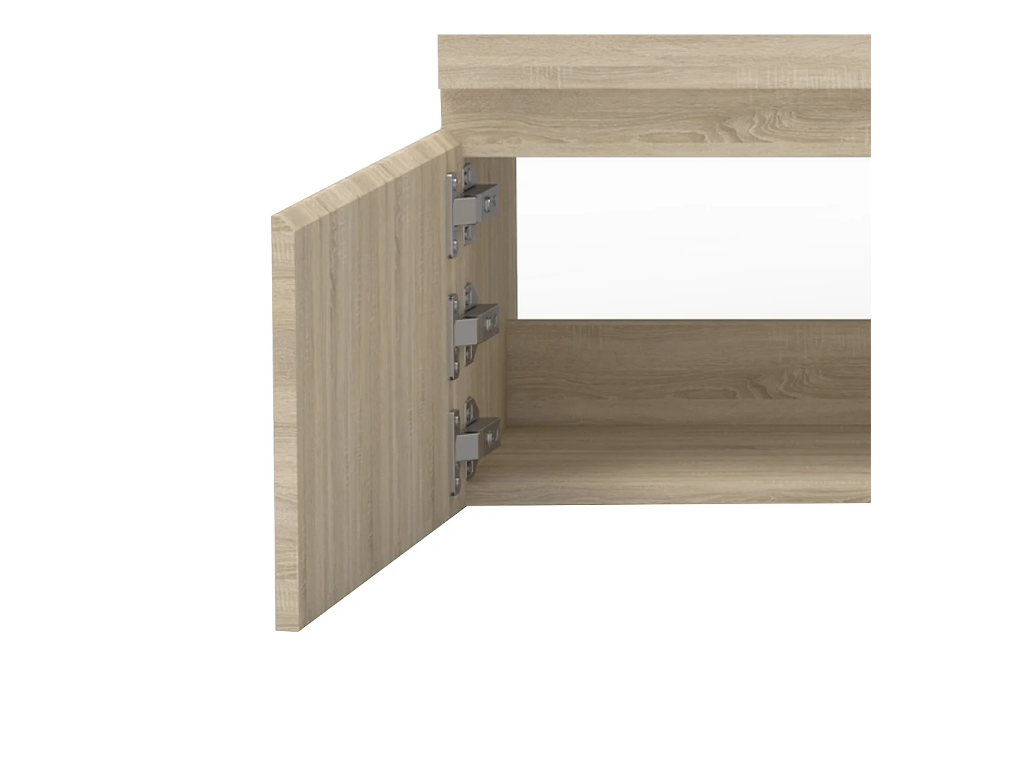 AICA Ensemble meuble Salle de Bain suspendu Chêne avec 2 portes + double vasque en céramique, L x W x H：120x45x40cm