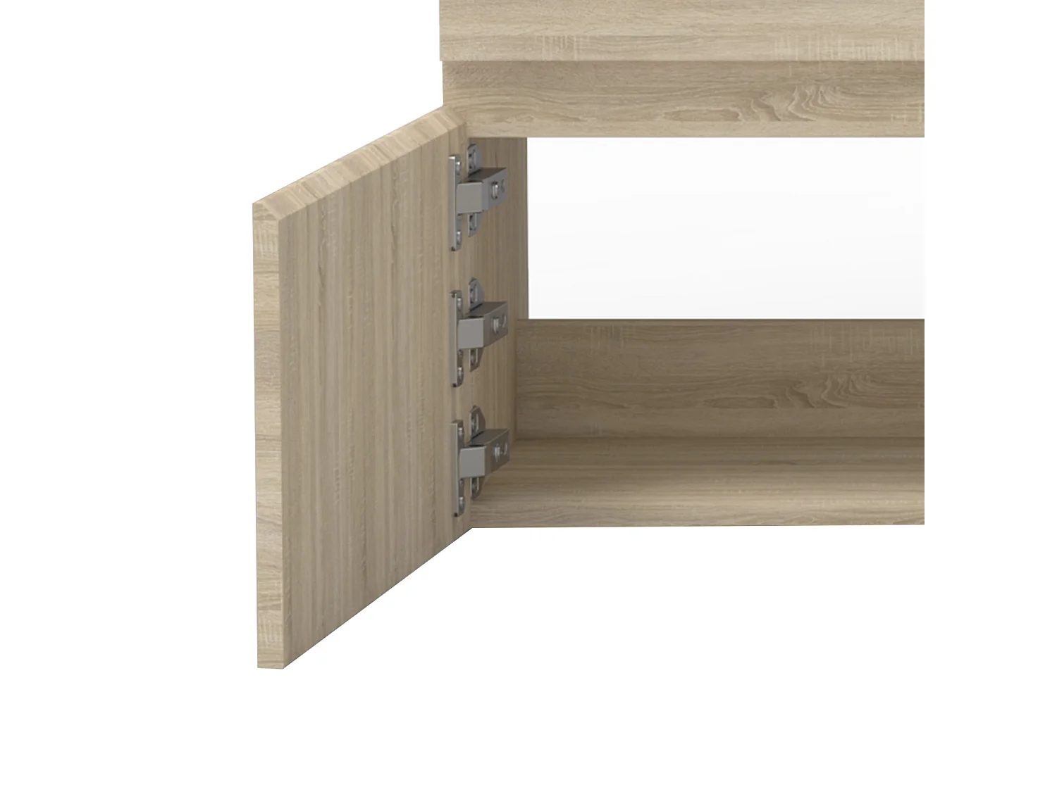 AICA Ensemble meuble Salle de Bain suspendu Chêne avec 2 portes + double vasque en céramique, L x W x H：120x45x40cm