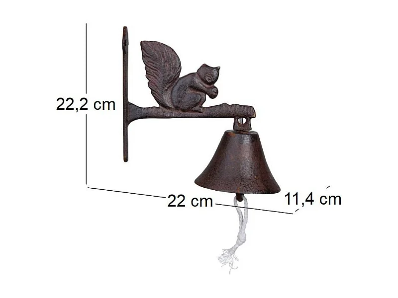 Cloche de jardin écureuil en fonte