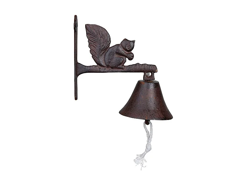 Campana da giardino in ghisa con scoiattolo