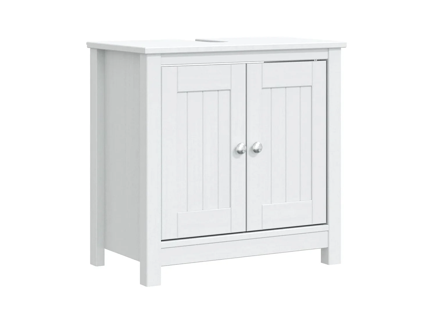 Meubles de salle de bain 3 pcs BERG blanc bois de pin massif