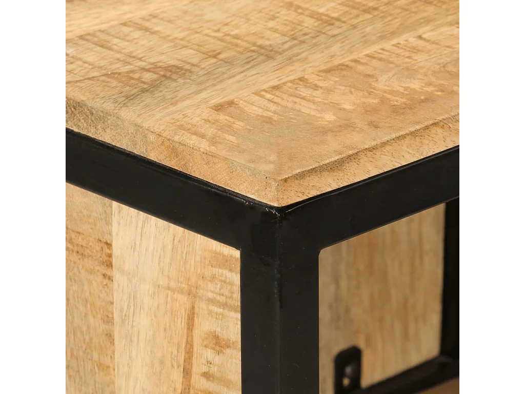 Badkamerkast 40x27x90cm massief mangohout en ijzer