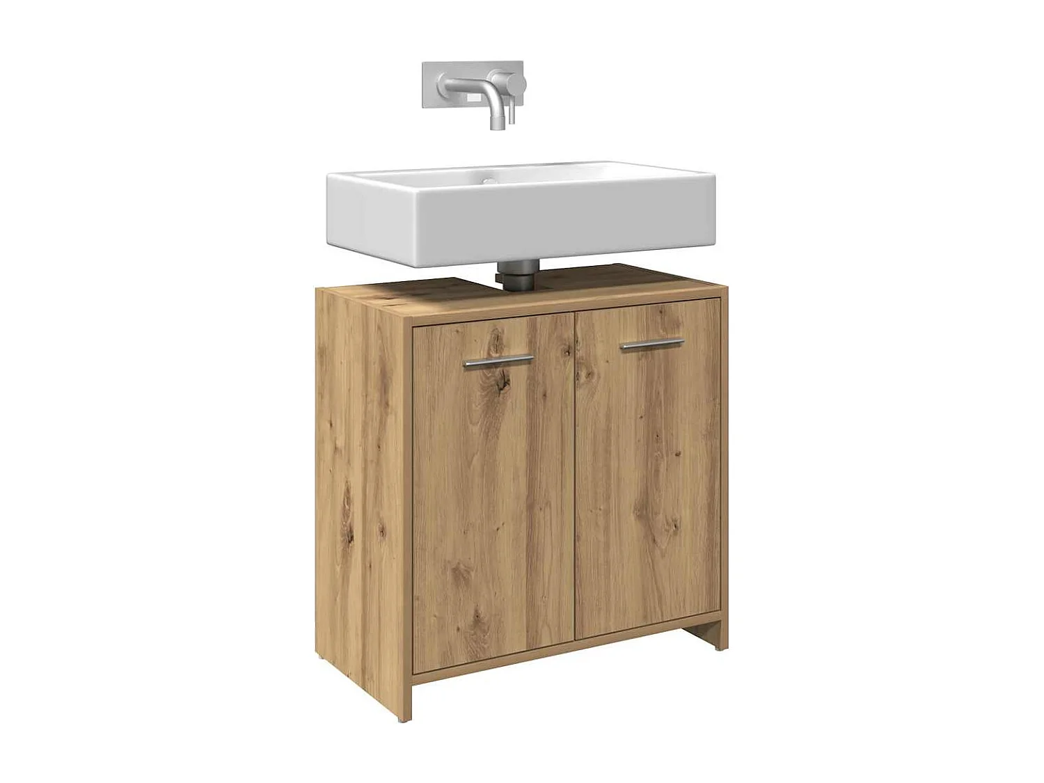 Mobile lavabo bagno, rovere artigianale, 60x33x60 cm