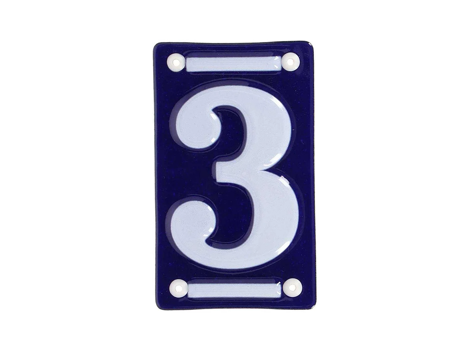 Numéro de maison en fer émaillé Chiffre 3