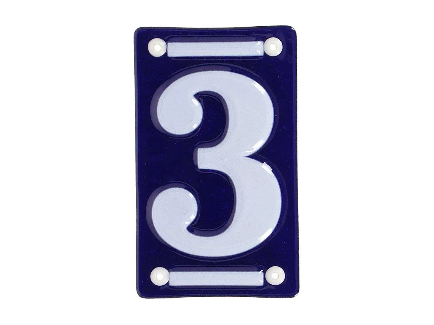 Numéro de maison en fer émaillé Chiffre 3