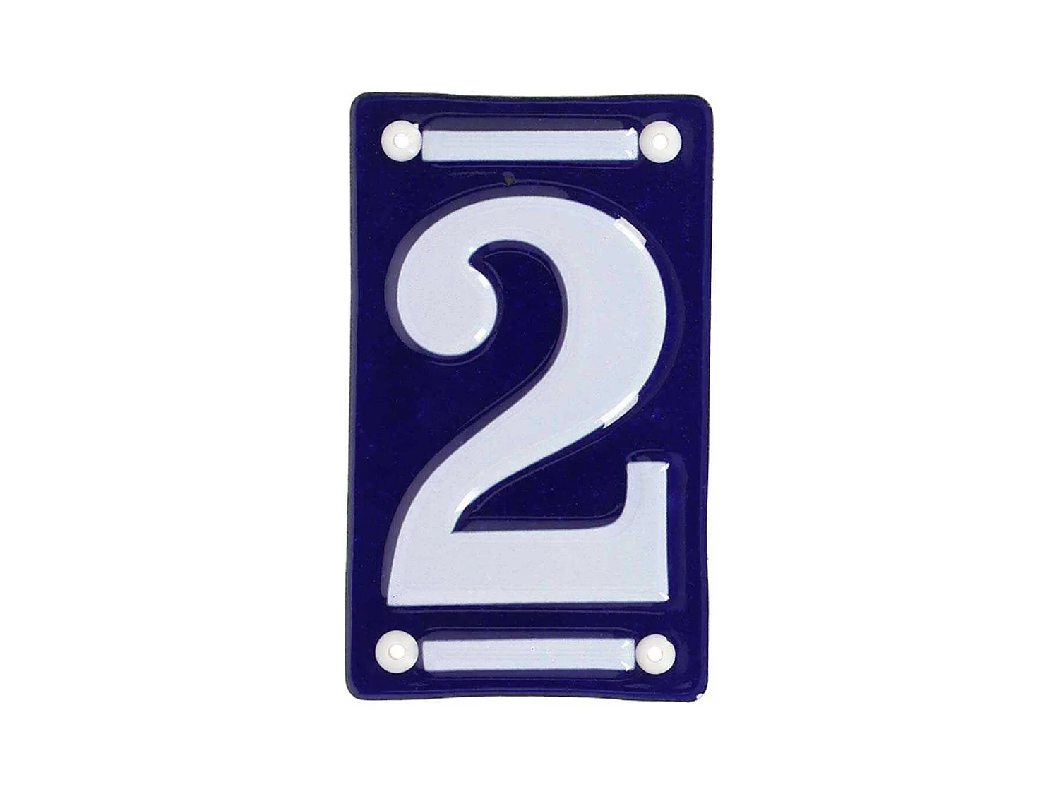 Numéro de maison en fer émaillé Chiffre 2