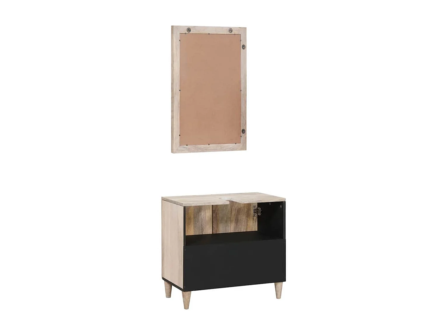 Ensemble de mobilier de salle de bain Montage mural 2 pcs Blanc