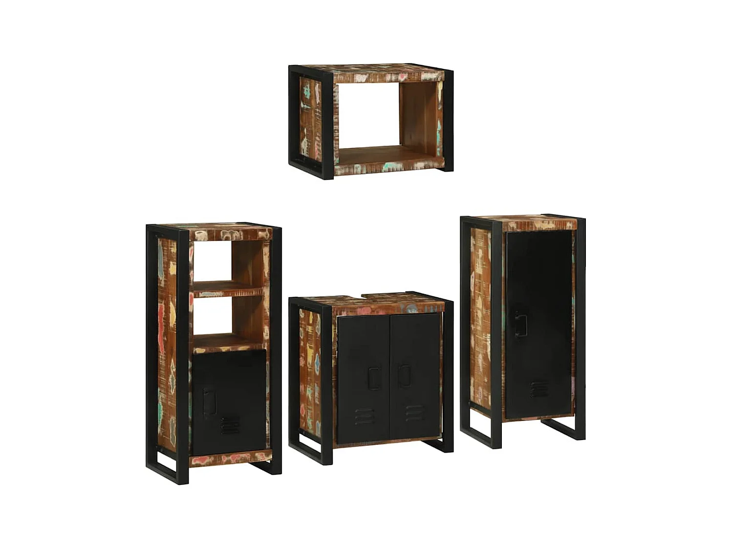 Set di mobili da bagno a parete 4 pezzi