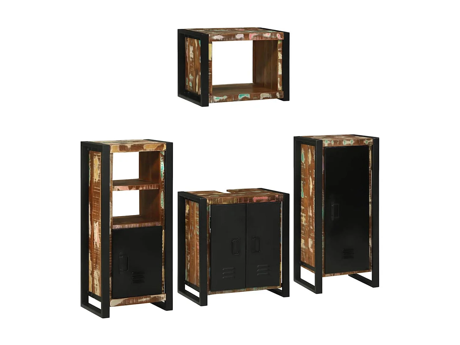 Set di mobili da bagno a parete 4 pezzi