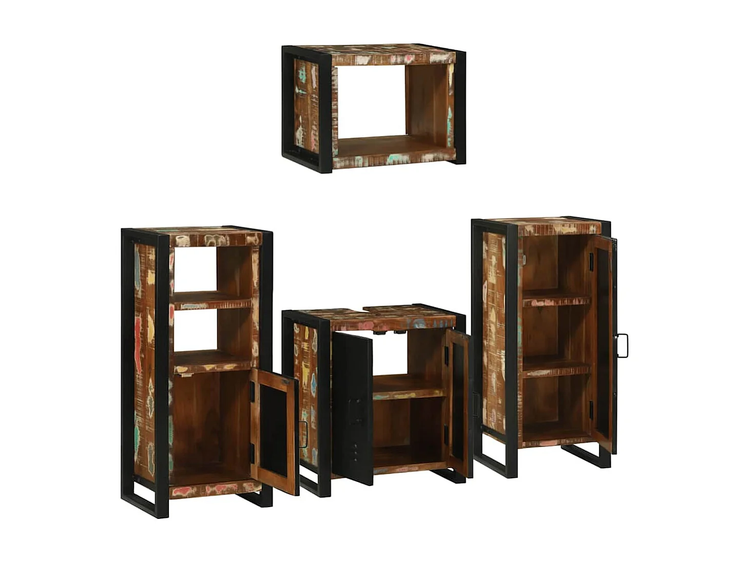 Set di mobili da bagno a parete 4 pezzi