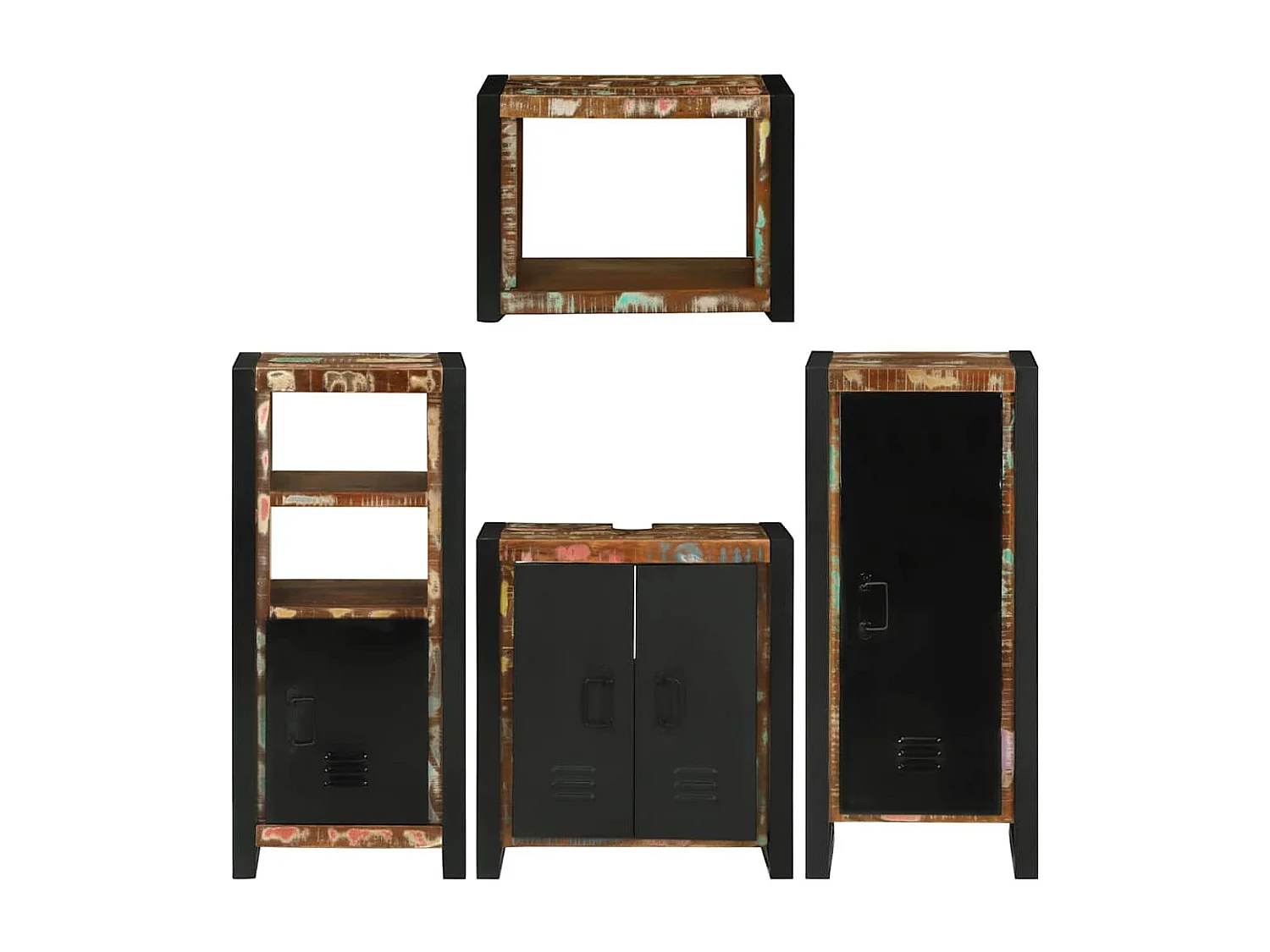 Set di mobili da bagno a parete 4 pezzi