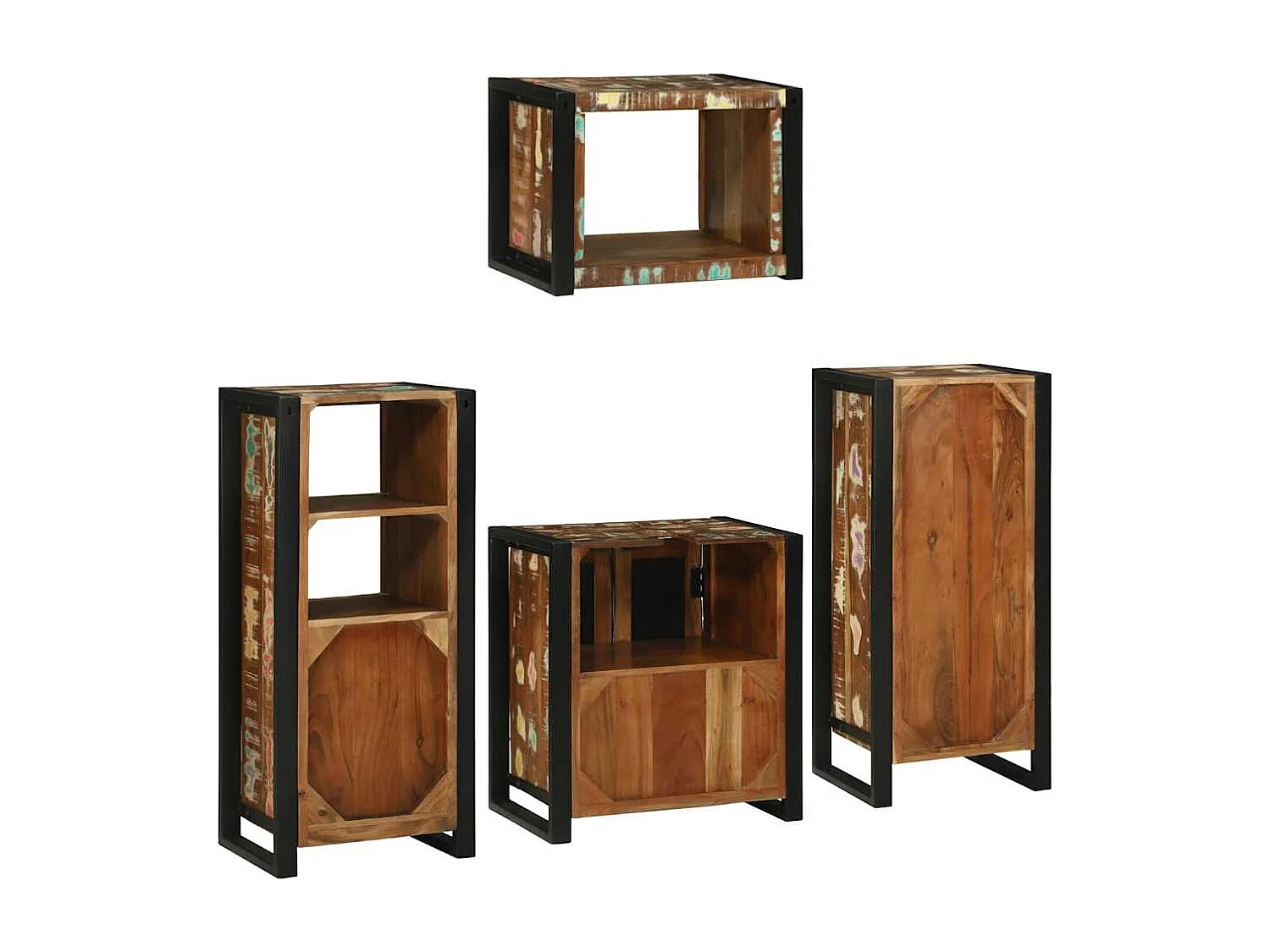 Set di mobili da bagno a parete 4 pezzi