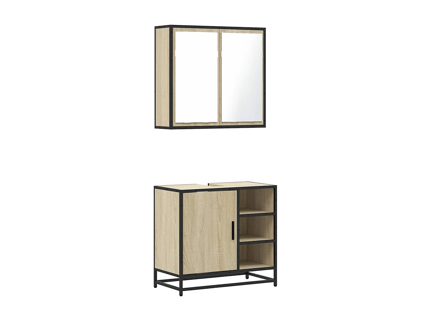 Ensemble de meubles de salle de bain 2 pcs chêne sonoma