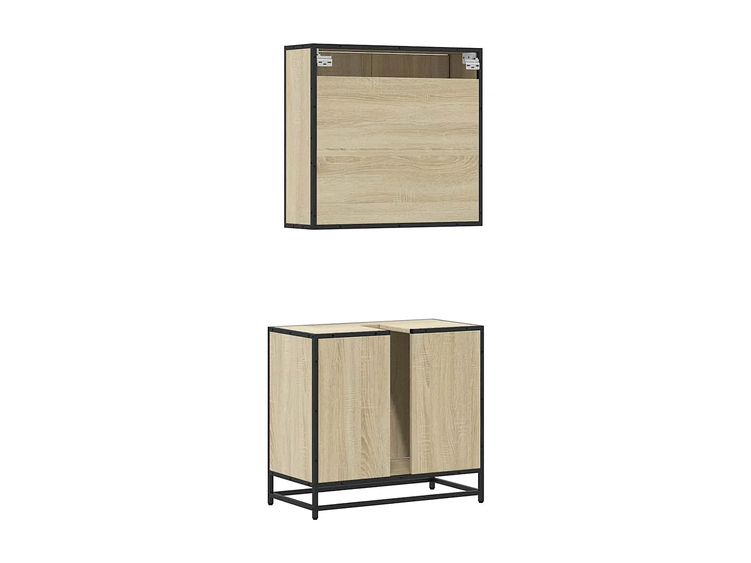 Ensemble de meubles de salle de bain 2 pcs chêne sonoma