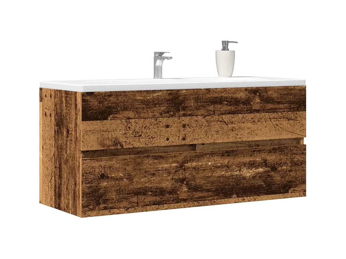 Wastafelkast oud hout 100x38,5x45 cm bewerkt hout