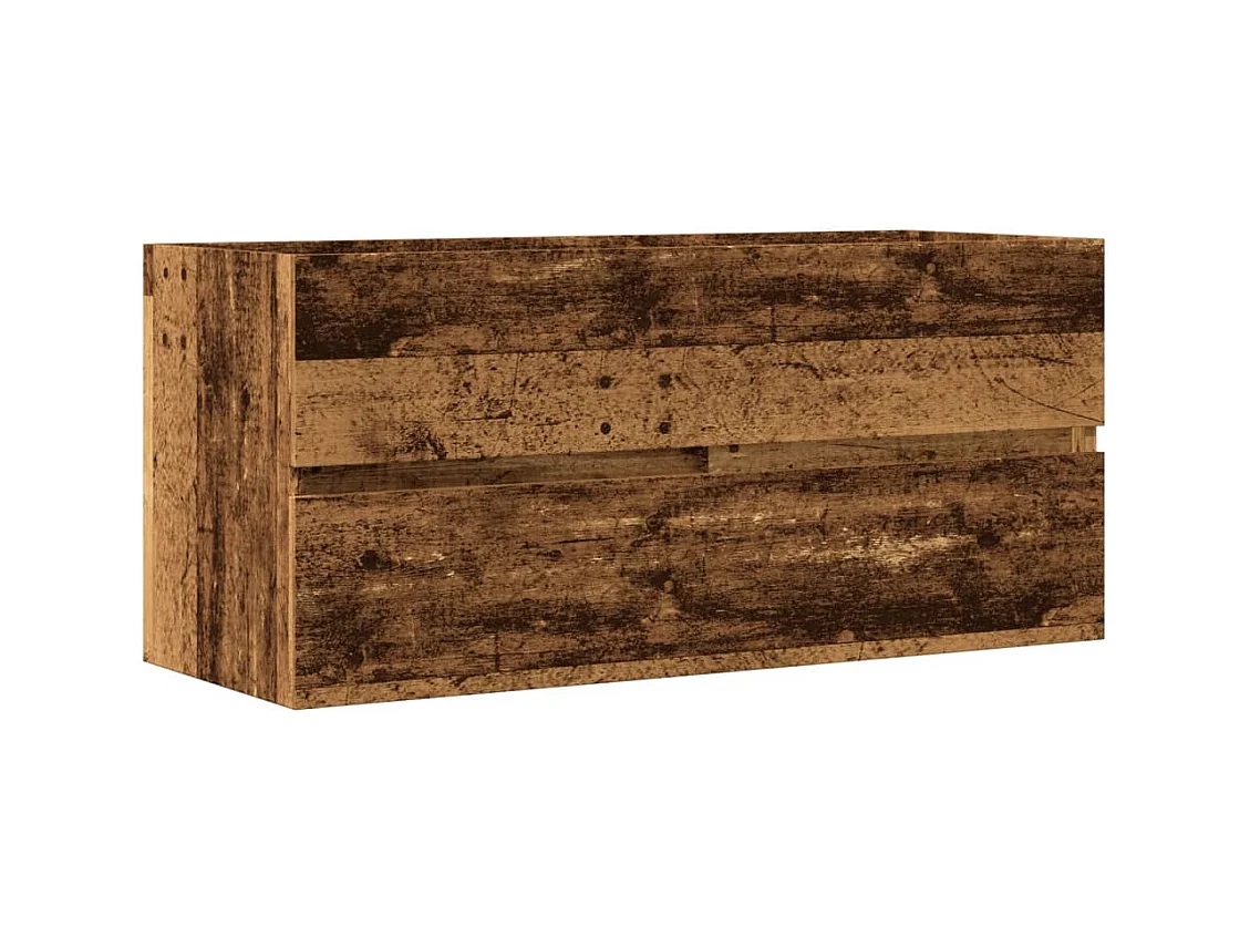 Wastafelkast oud hout 100x38,5x45 cm bewerkt hout