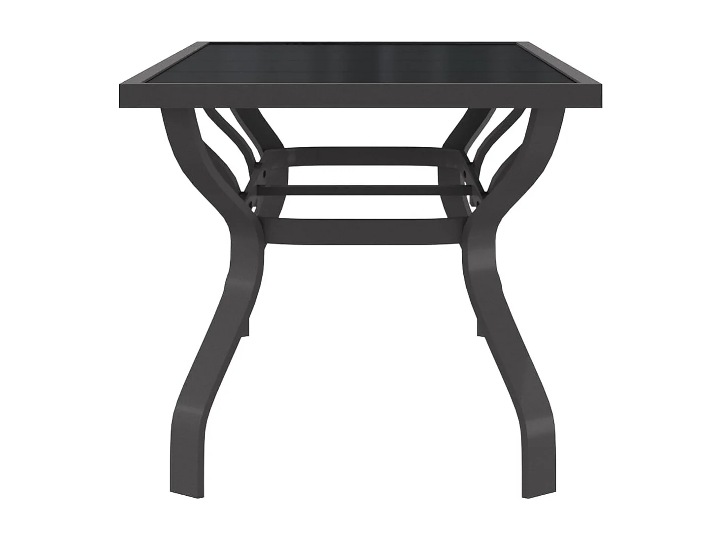 Mesa de jardín gris y negra 180x80x70 cm Acero y cristal