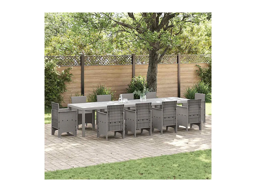 Table de Jardin Gris clair 350 x 100 x 73 cm polyrotin