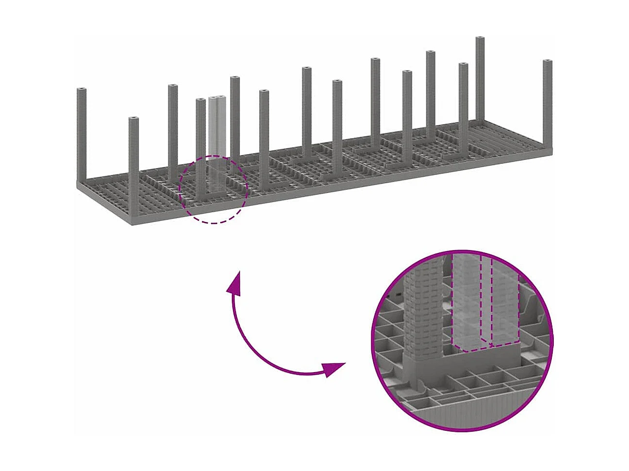 Table de Jardin Gris clair 350 x 100 x 73 cm polyrotin