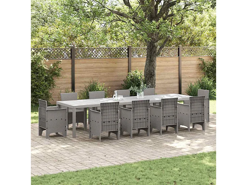 Table de Jardin Gris clair 350 x 100 x 73 cm polyrotin