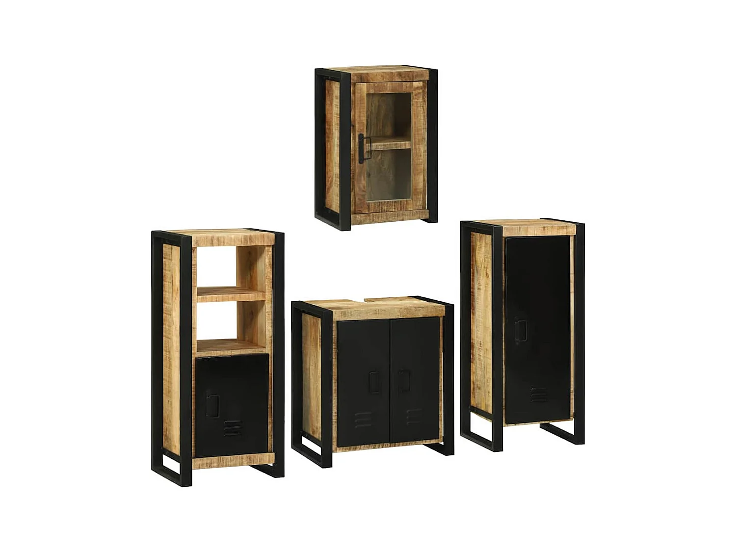 Set di mobili da bagno a parete 4 pezzi