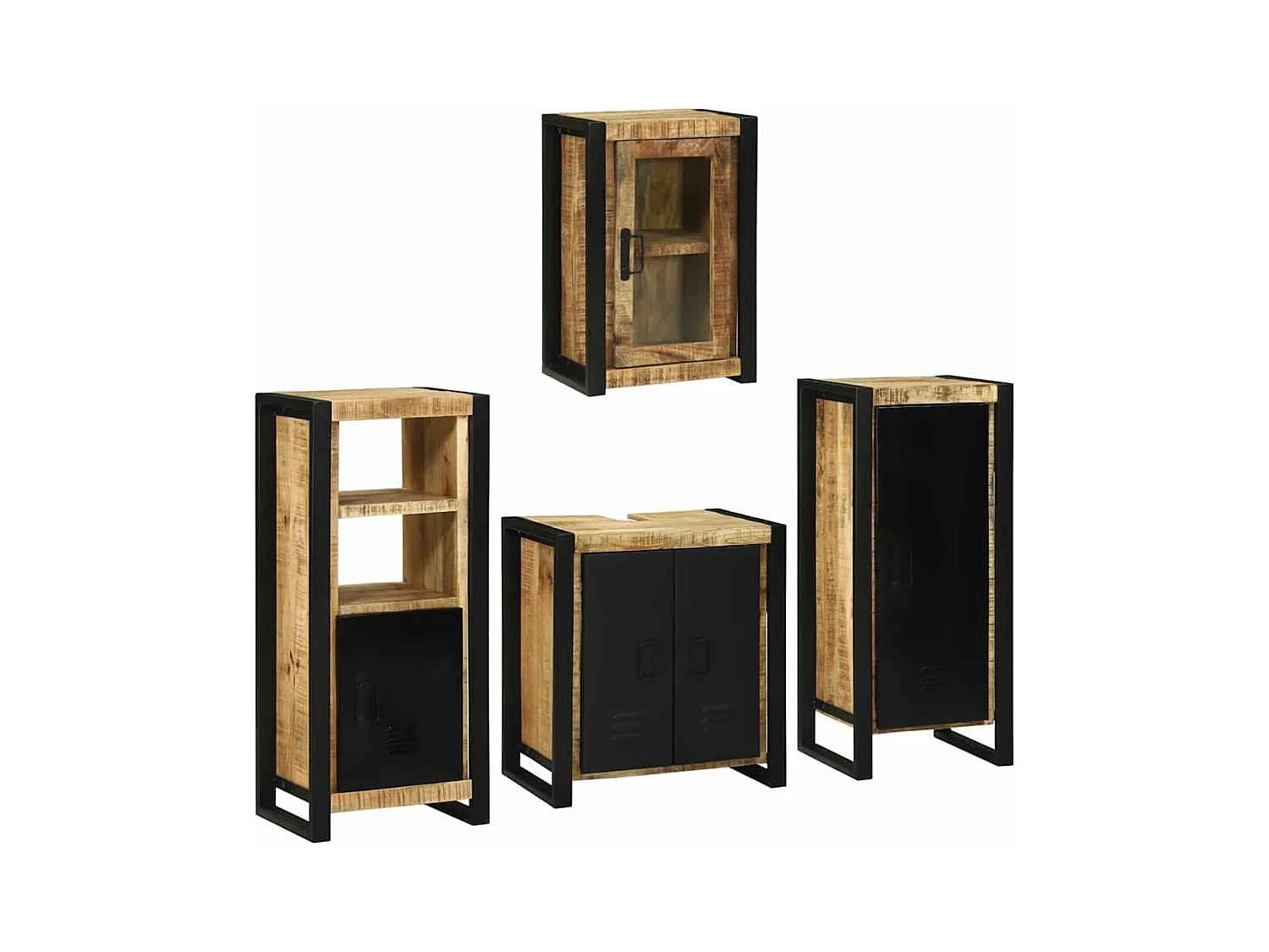 Set di mobili da bagno a parete 4 pezzi