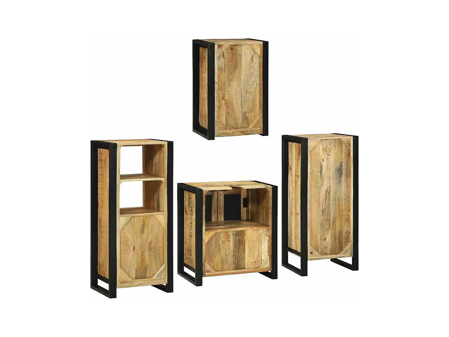 Set di mobili da bagno a parete 4 pezzi