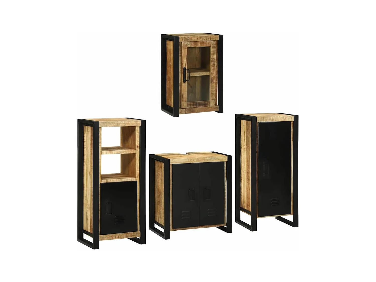 Ensemble de mobilier de salle de bain Montage mural 4 pcs