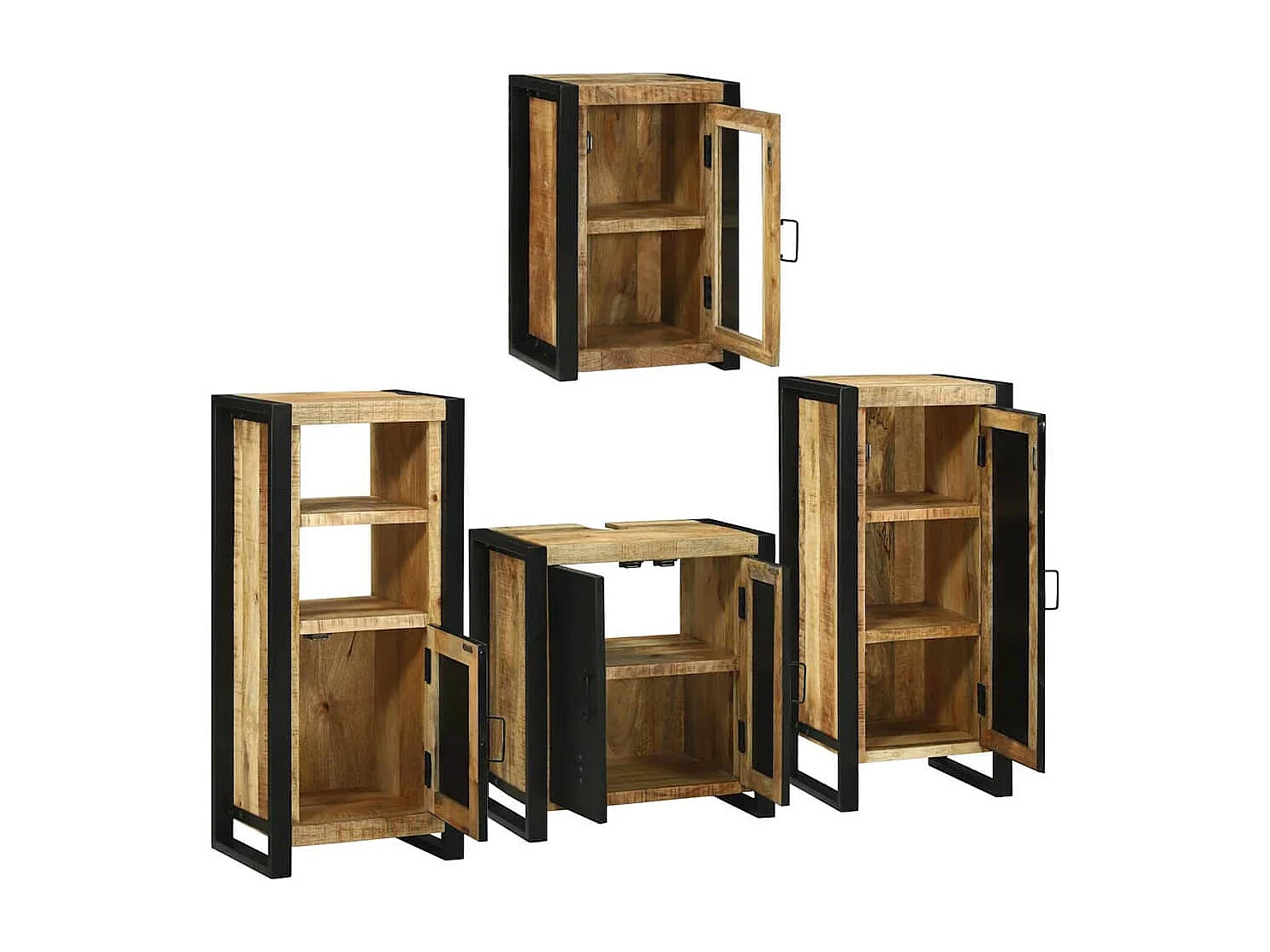 Set di mobili da bagno a parete 4 pezzi