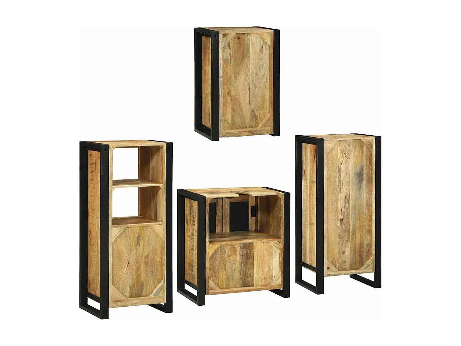 Set di mobili da bagno a parete 4 pezzi