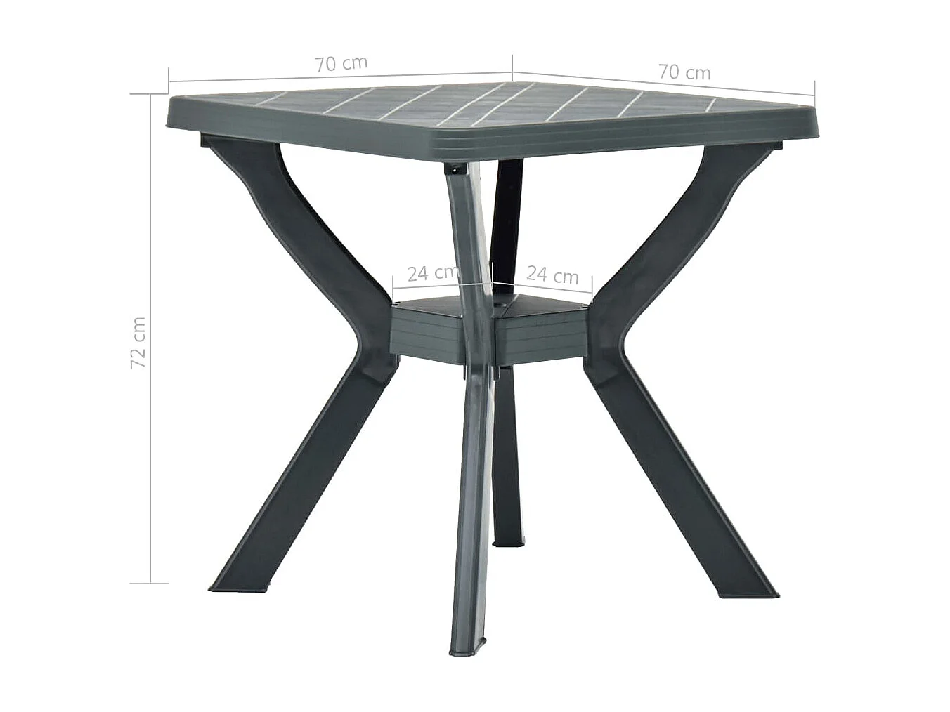 Mesa bistro antracita 70x70x72 cm Plástico