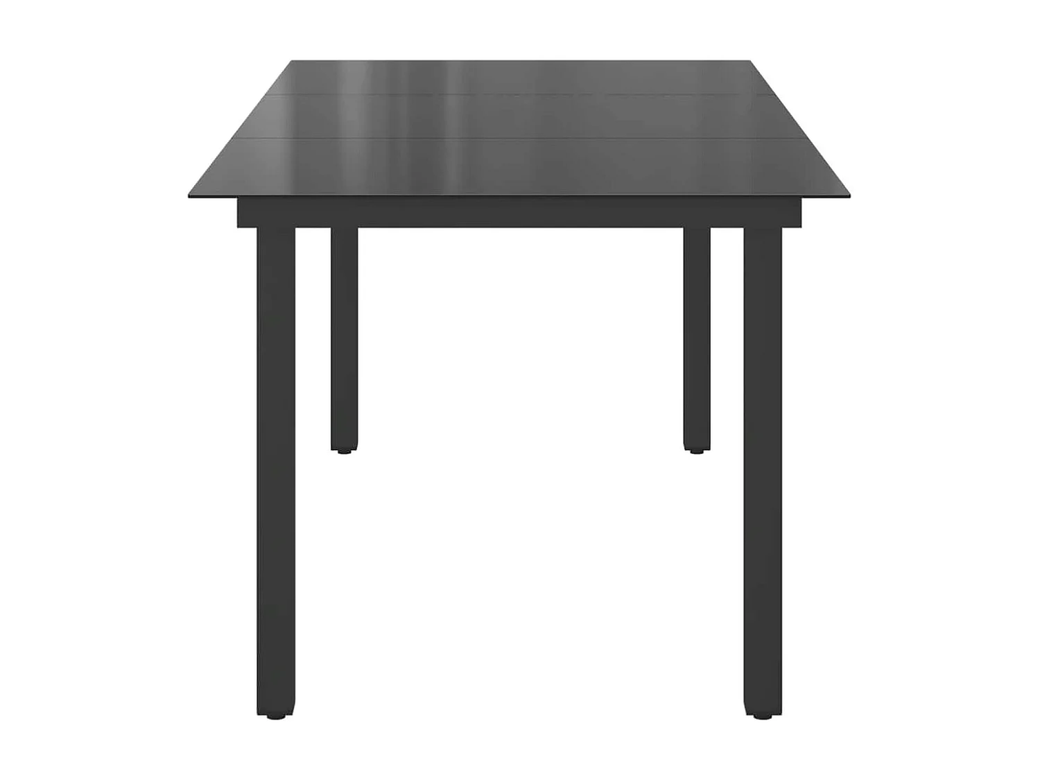 Mesa de jardín negra 190x90x74 cm Aluminio y cristal