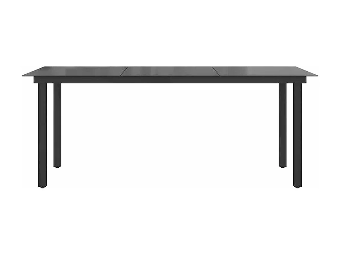 Mesa de jardín negra 190x90x74 cm Aluminio y cristal