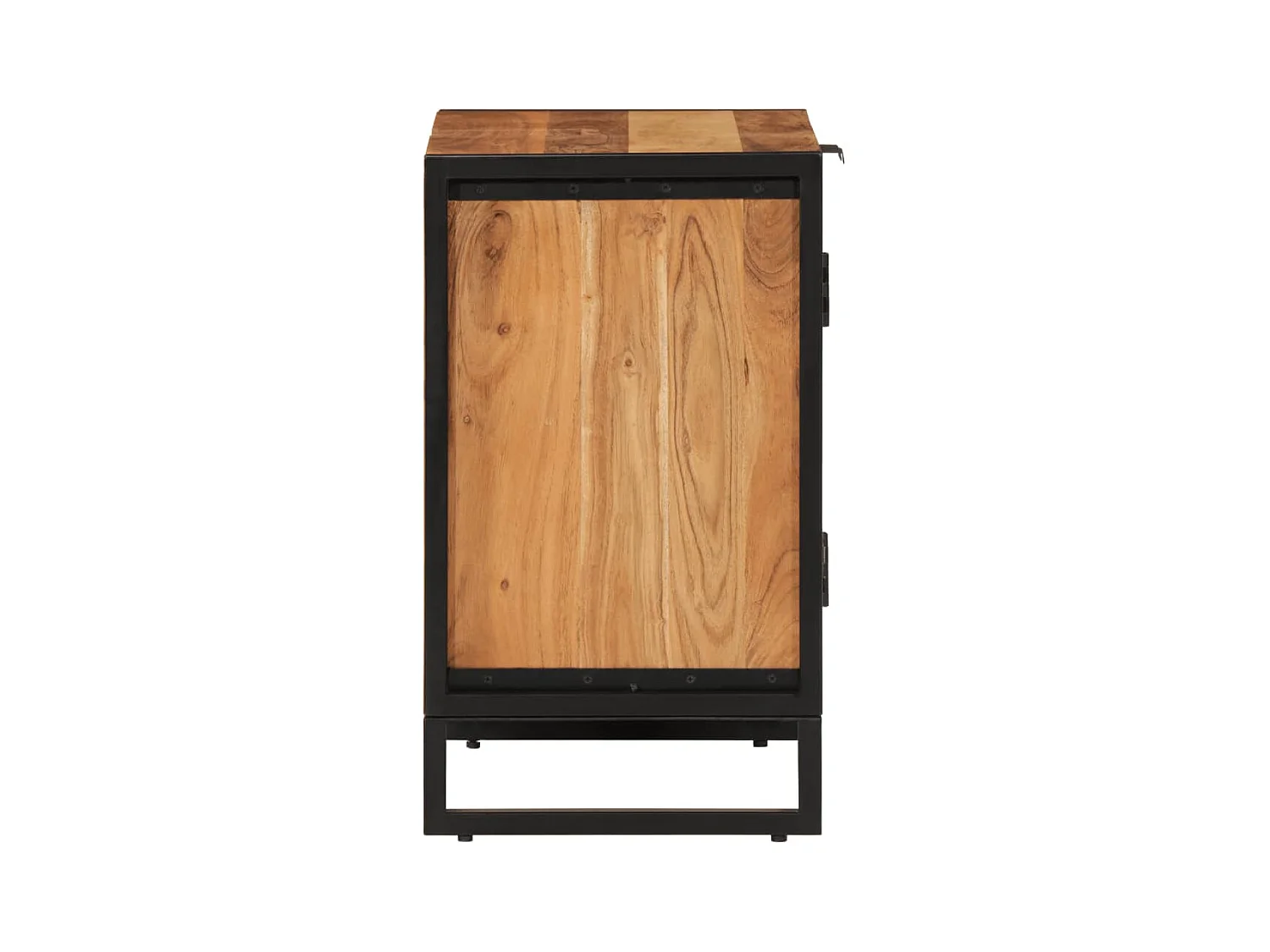 Mueble de baño fabricado en madera maciza de acacia y hierro.