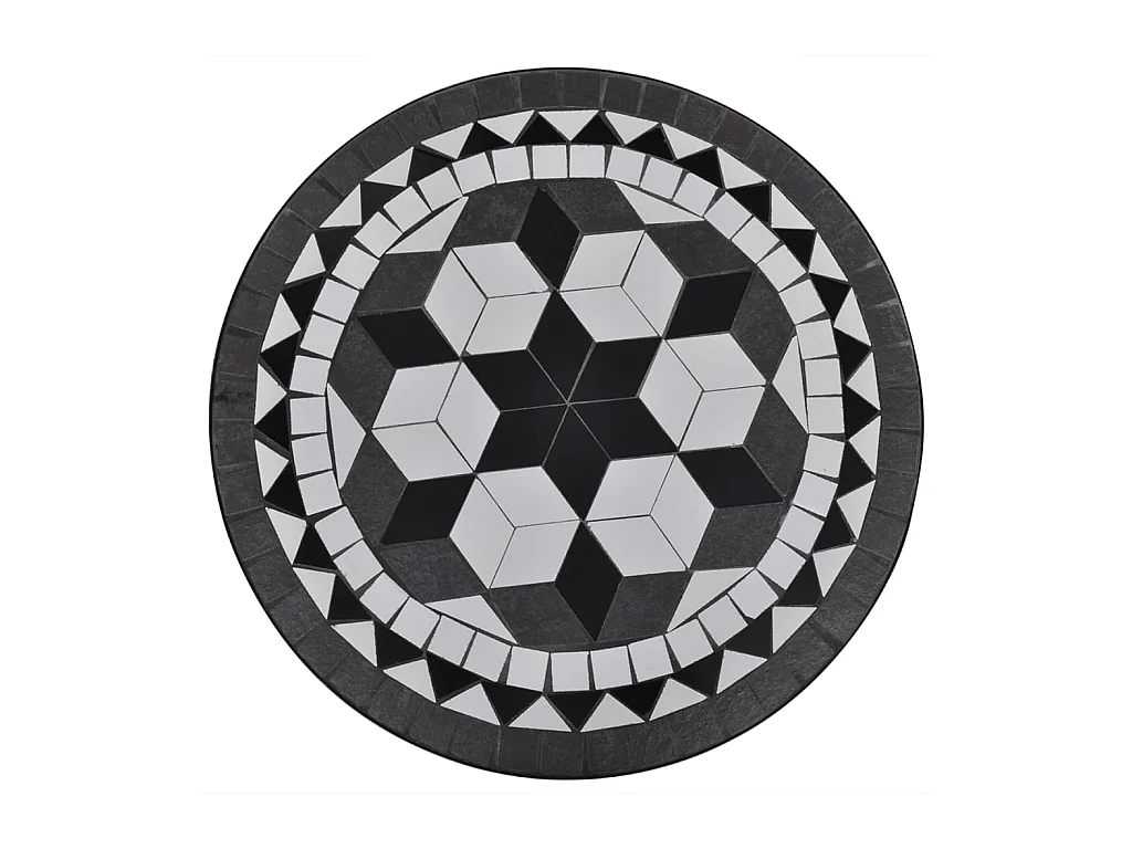 Mesa bistro en blanco y negro de 60 cm Mosaico