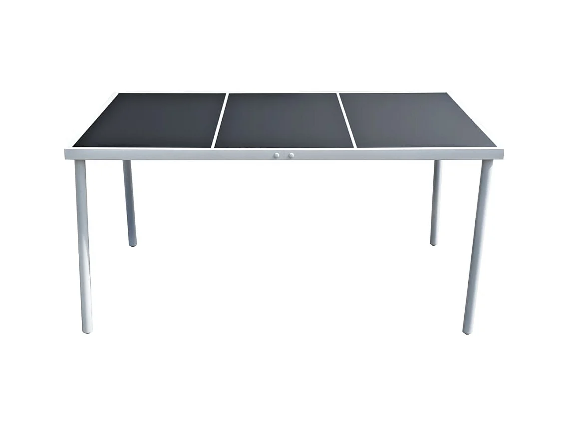 Tuintafel 150x90x74 cm Zwart Staal