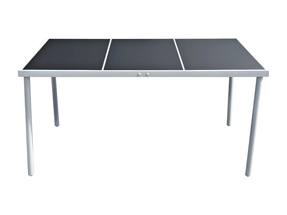 Mesa de jardín 150x90x74 cm Acero Negro
