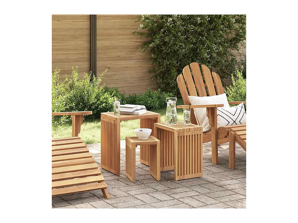 Ensemble de tables d'appoint 3 pcs Marron 33 x 44.5 x 51 cm