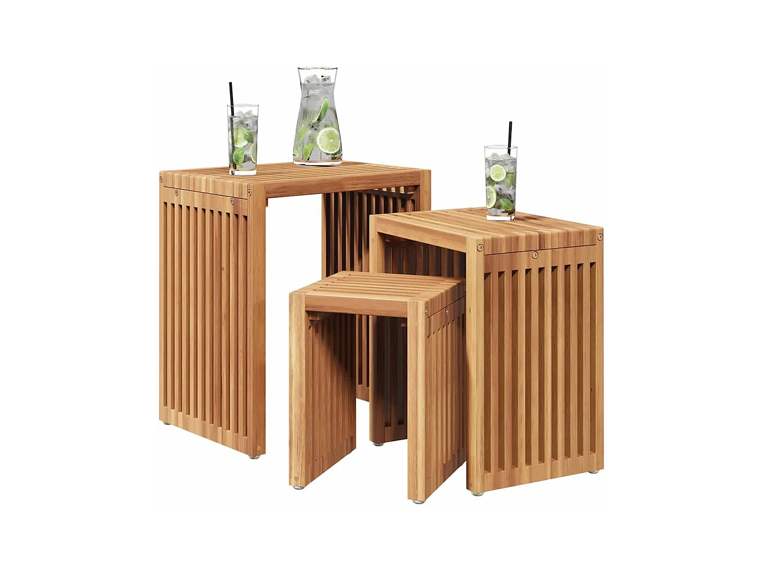 Ensemble de tables d'appoint 3 pcs Marron 33 x 44.5 x 51 cm