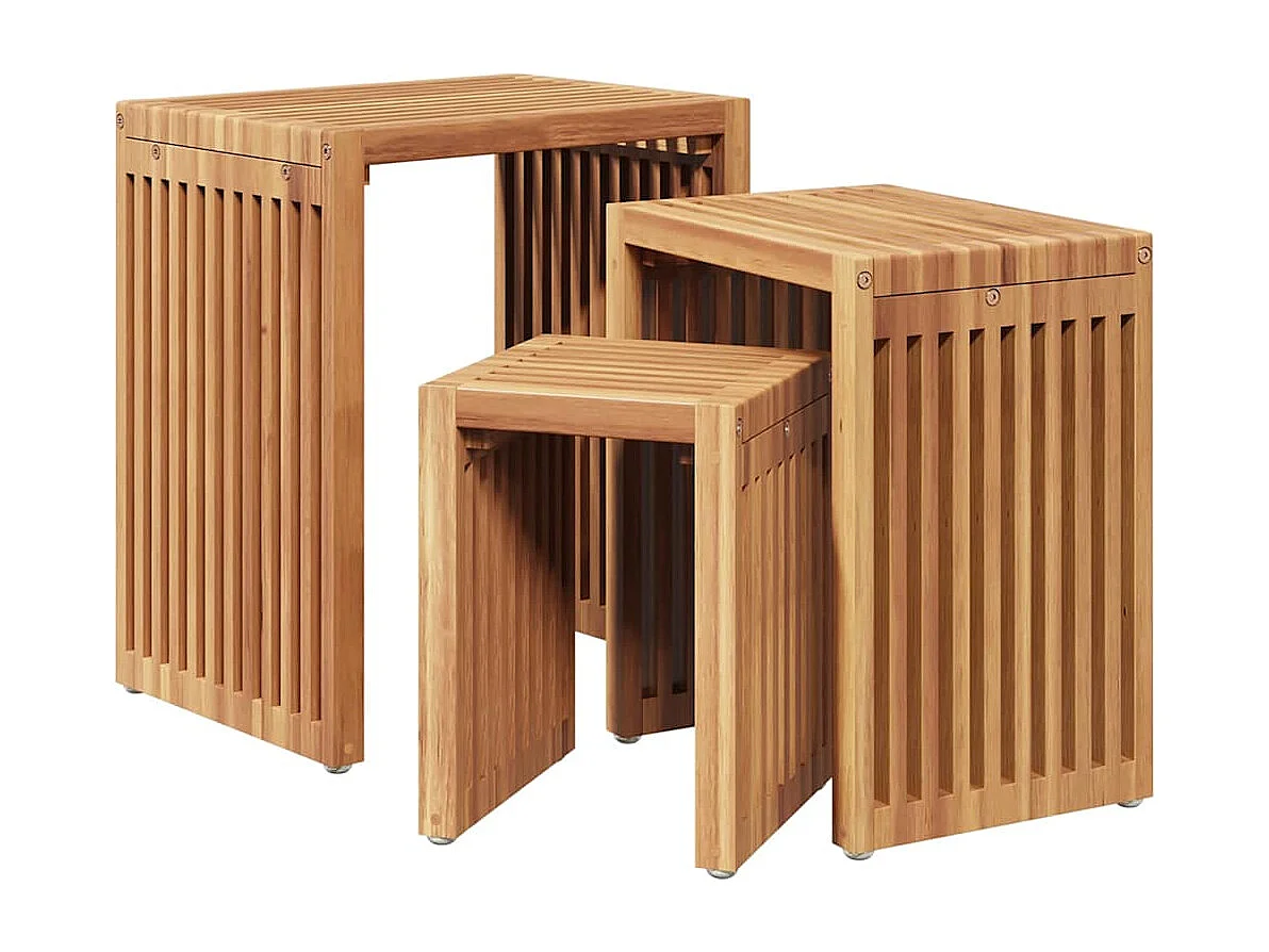 Ensemble de tables d'appoint 3 pcs Marron 33 x 44.5 x 51 cm