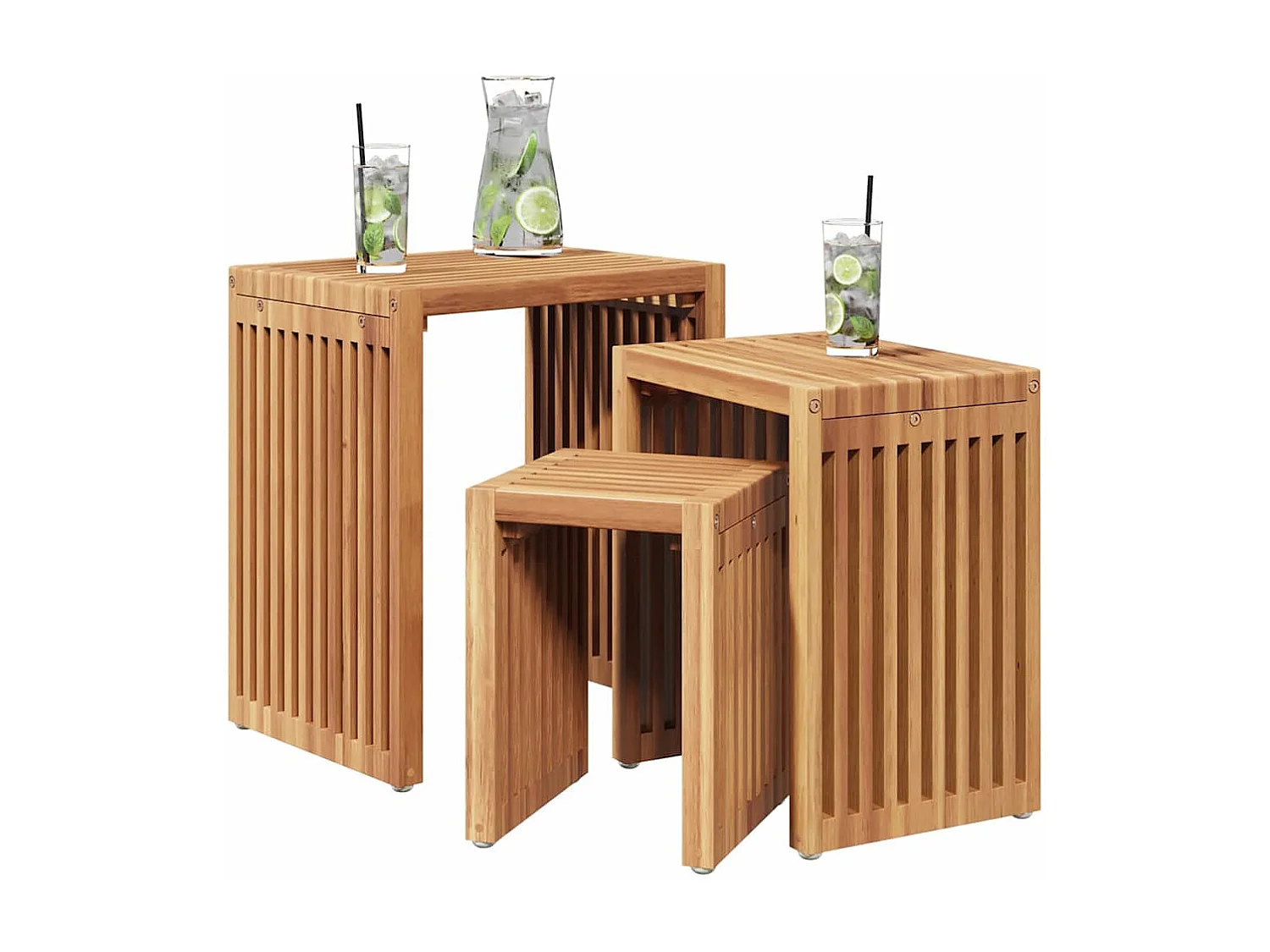 Ensemble de tables d'appoint 3 pcs Marron 33 x 44.5 x 51 cm