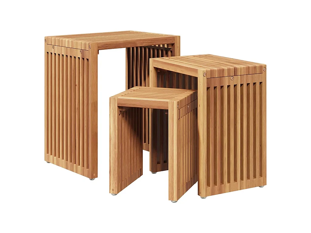Set di tavolini laterali da 3 pezzi Marrone 33 x 44,5 x 51 cm