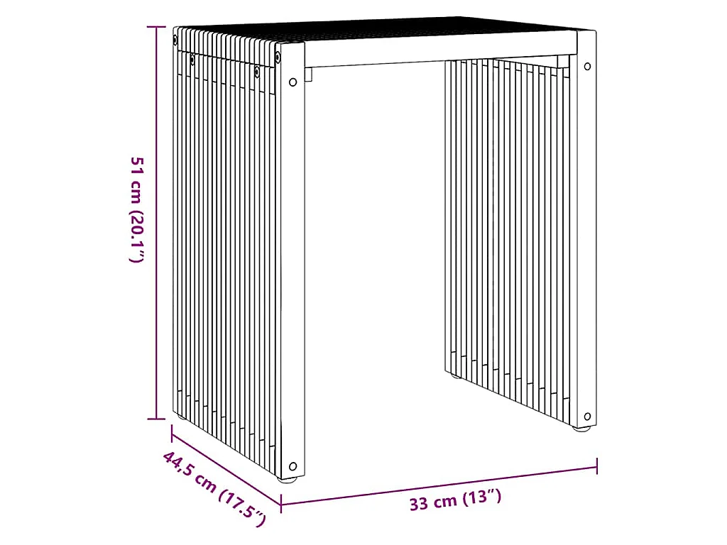 Set di tavolini laterali da 3 pezzi Marrone 33 x 44,5 x 51 cm