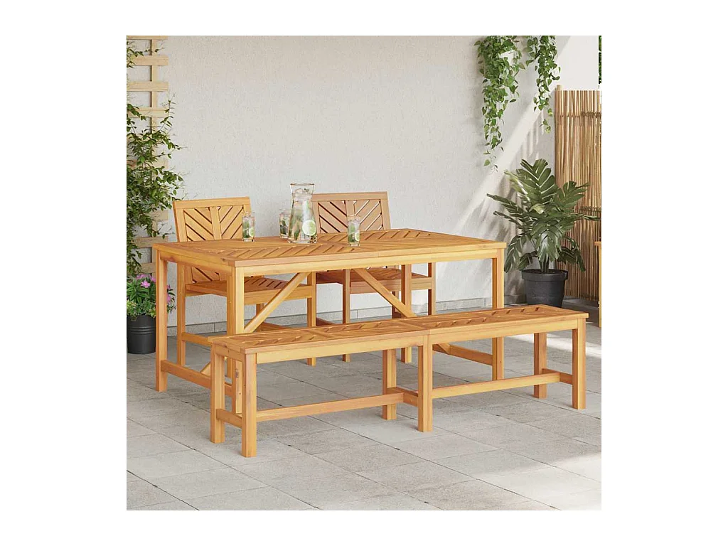 Ensemble de salle à manger pour jardin 4 pcs Marron