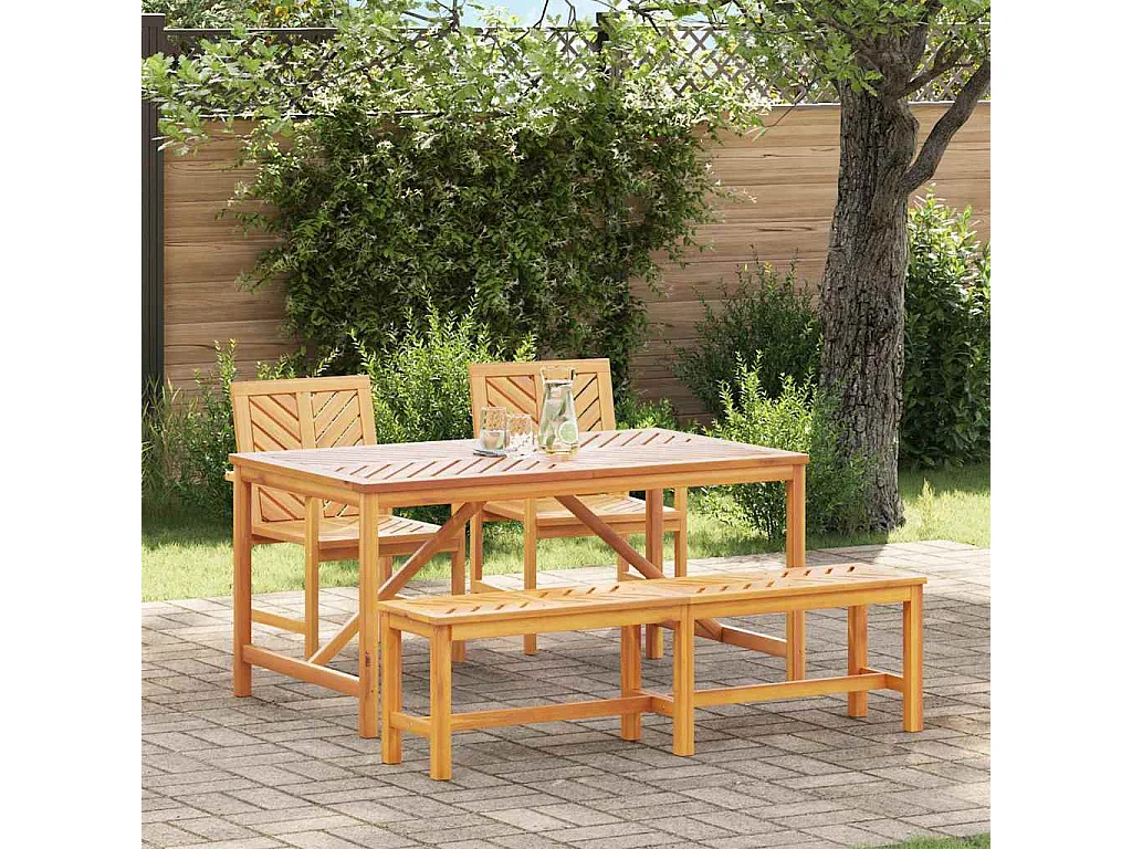 Ensemble de salle à manger pour jardin 4 pcs Marron