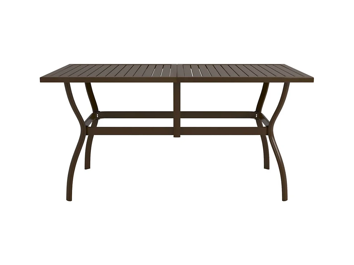 Brauner Gartentisch 140x80x72 cm Stahl